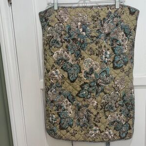 Pottery Barn blue floral quilted pillow sham standard